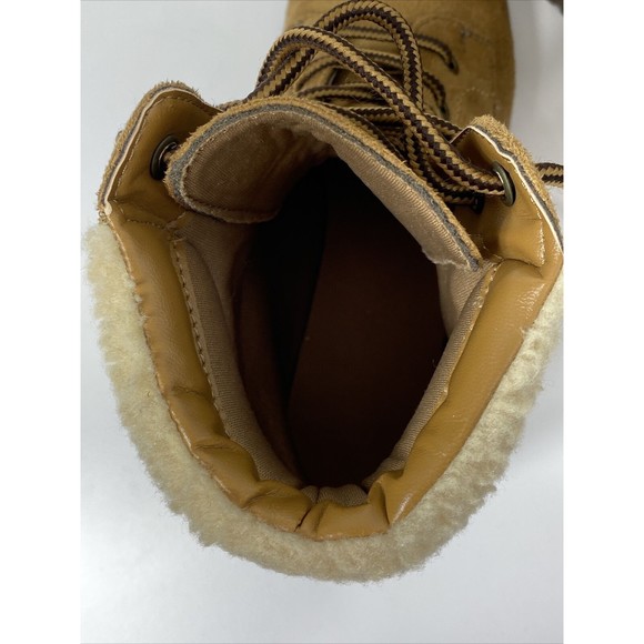 Bamboo Boots Warrior Womens Sz 6  Brown Faux Suede Fur Ankle Boots Lace Up - Picture 9 of 12